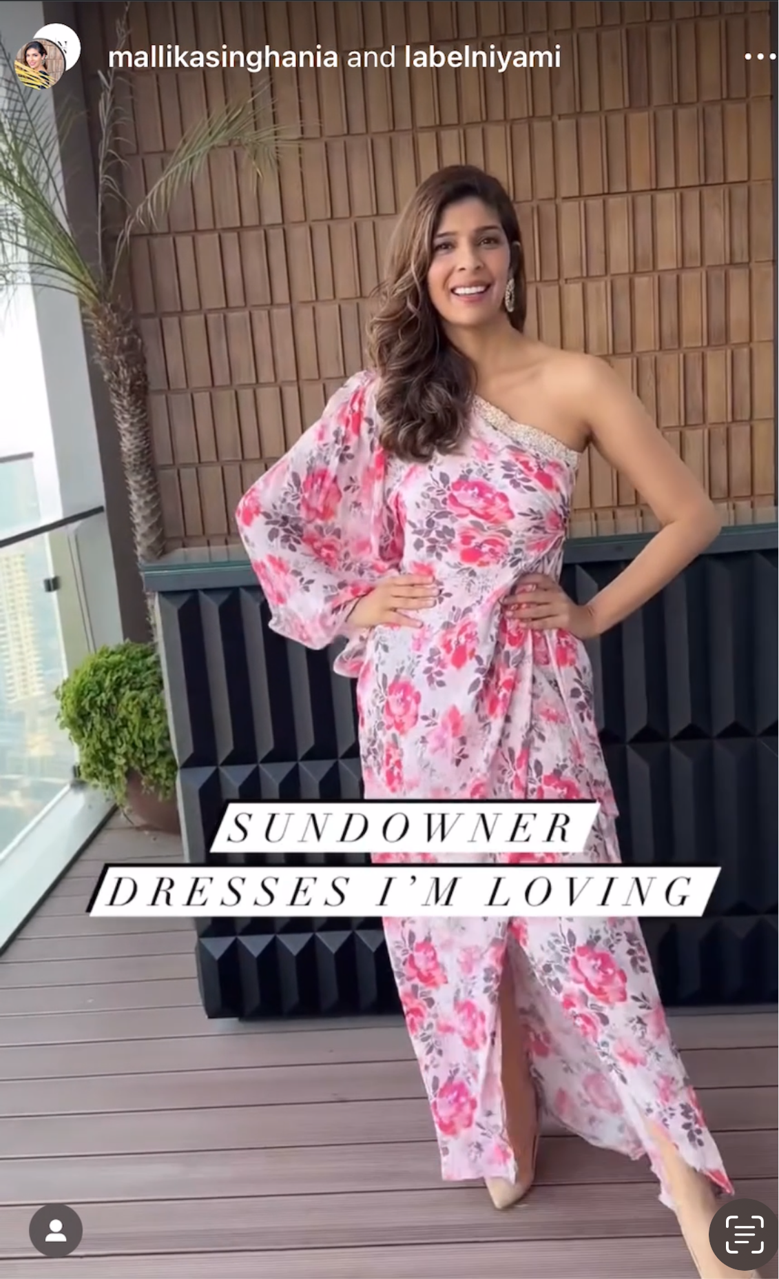Mallika Singhania In Our Dramatic Floral One Shoulder Dress