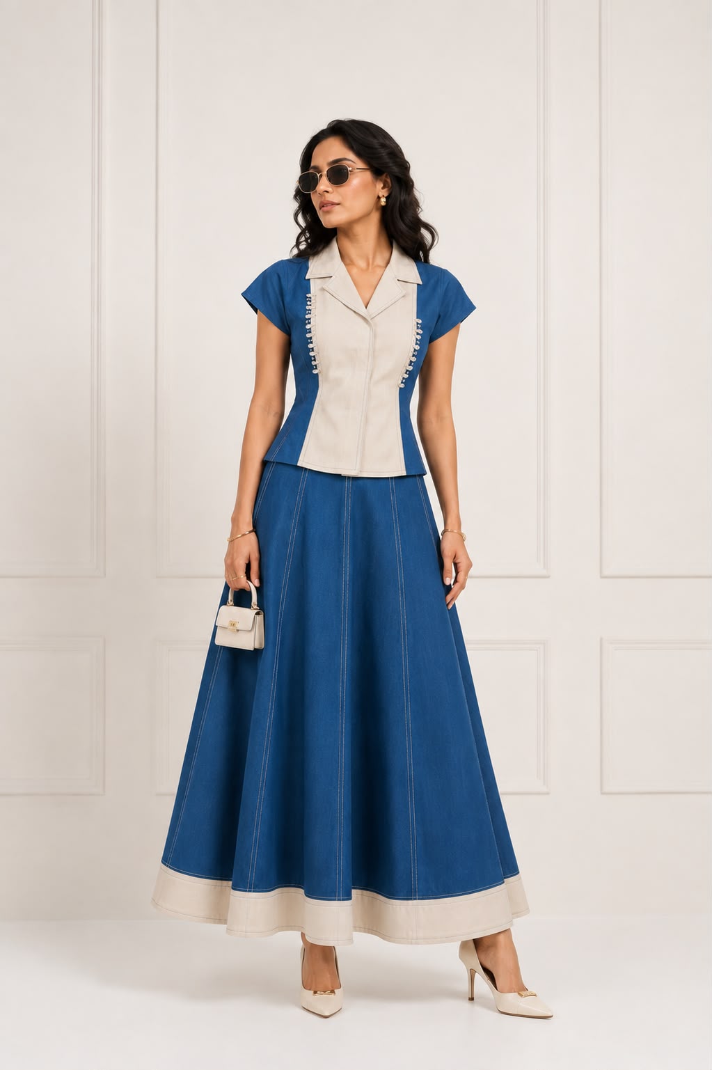 Cobalt Grace Skirt Set