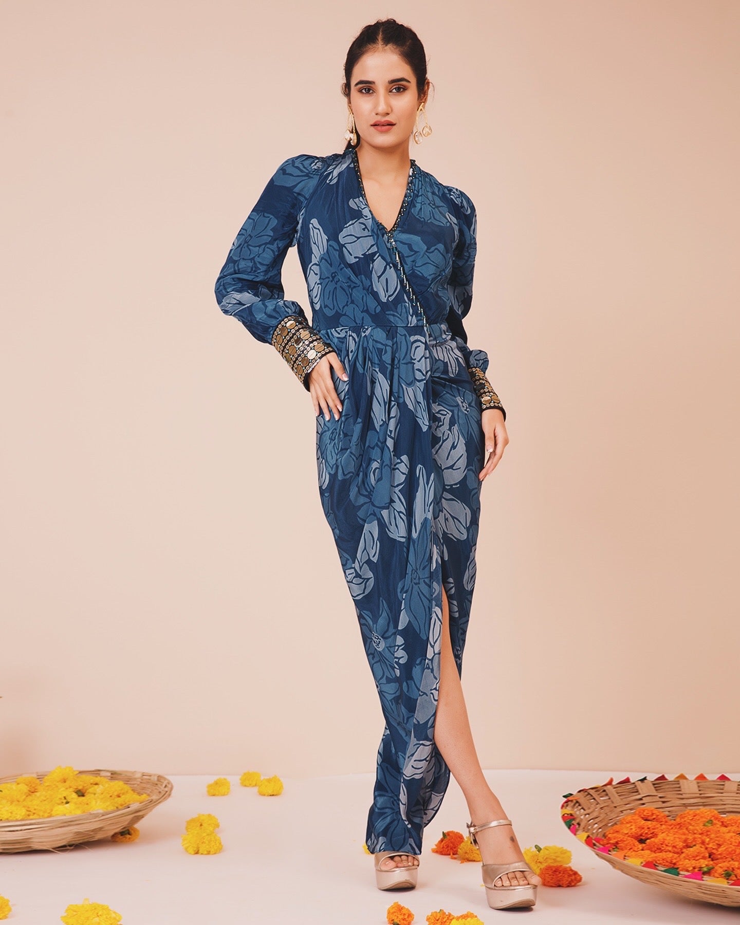 Celtic Cuffed Blue Dress