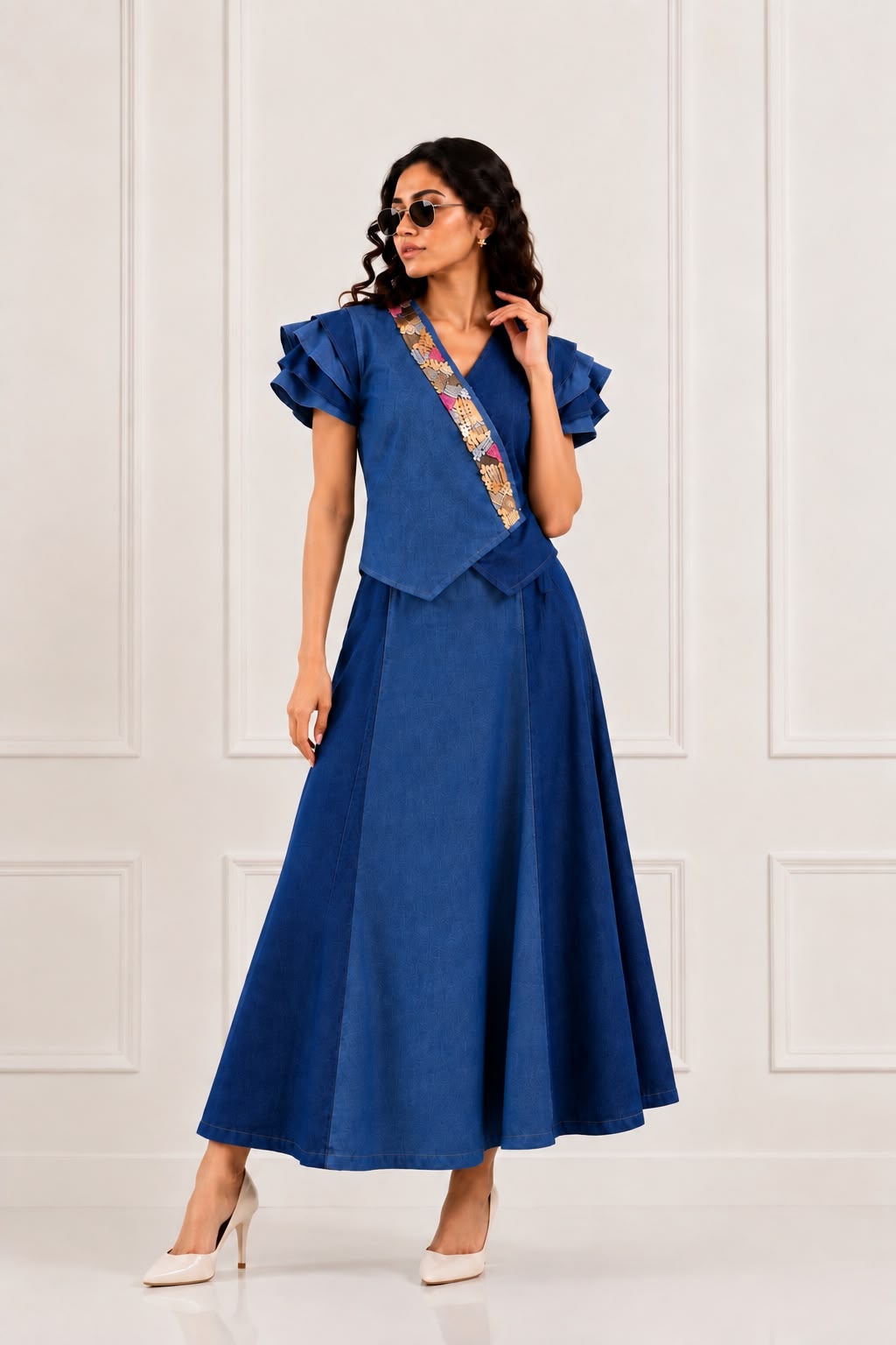 Amara Denim Skirt Set