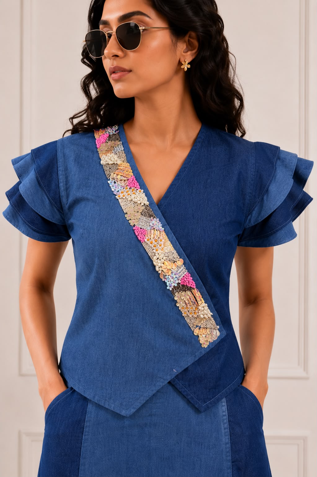 Amara Denim Skirt Set