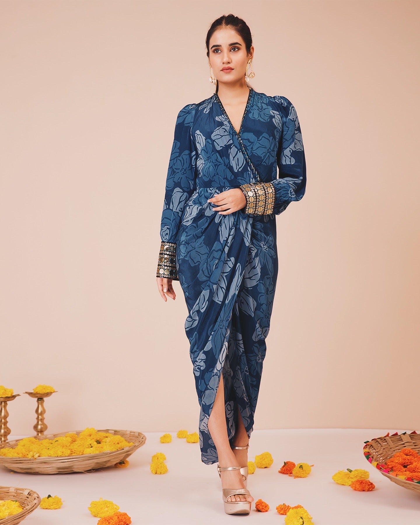 Celtic Cuffed Blue Dress