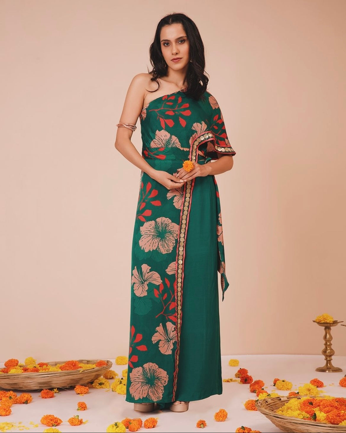 Hibiscus One Shoulder Set