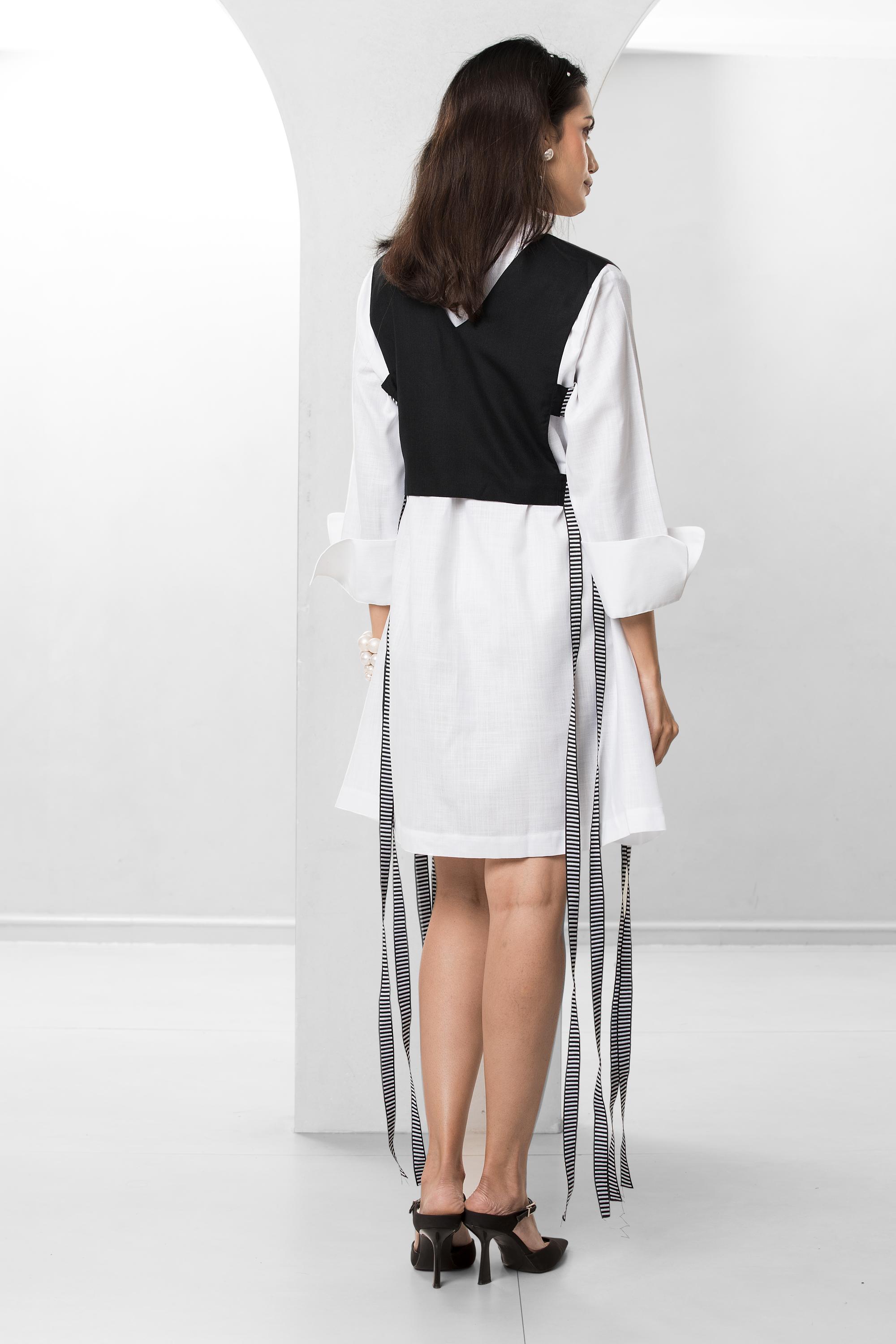 Dion Fringes  Jacket with Shirt Dress
