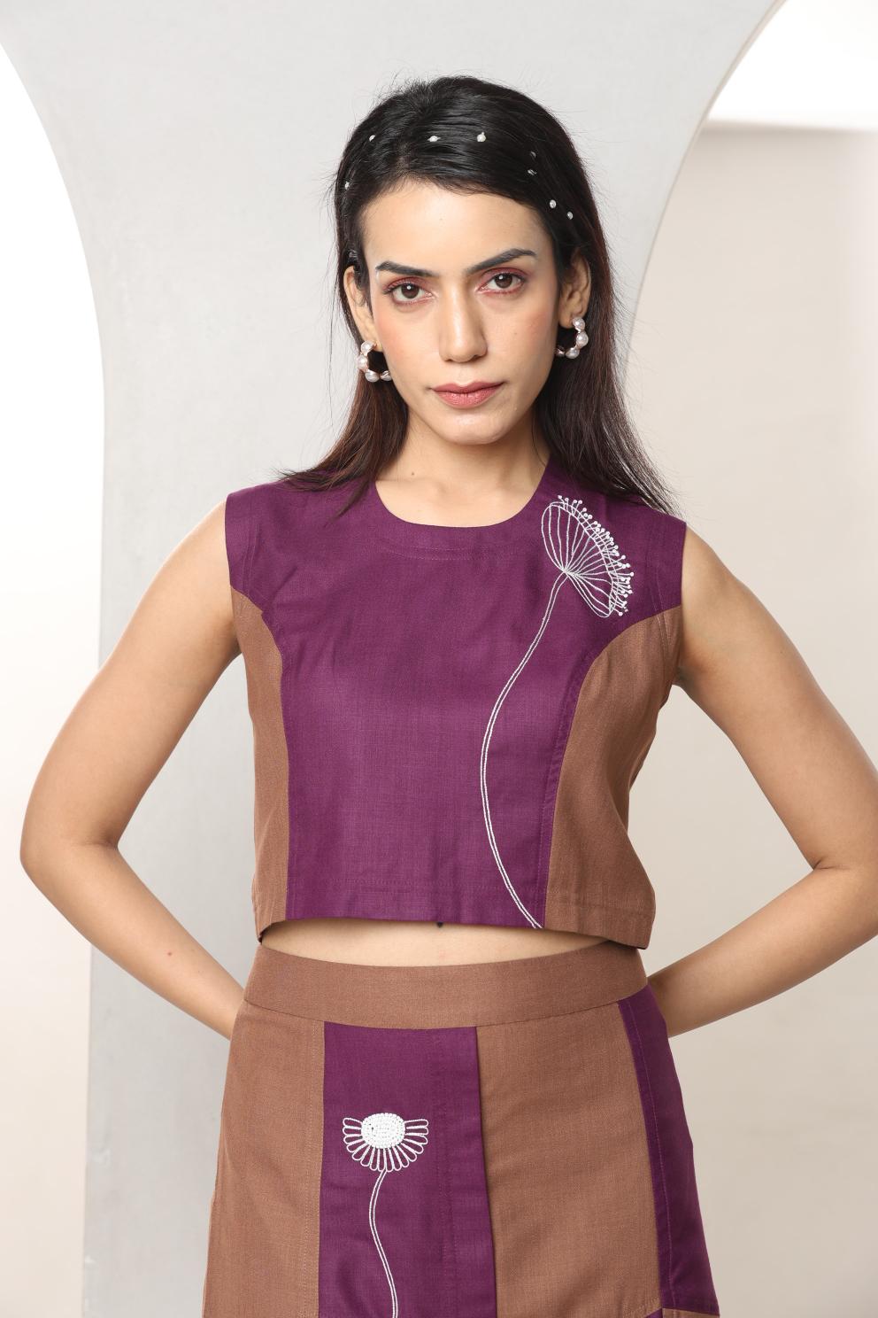Plum Skirt Set