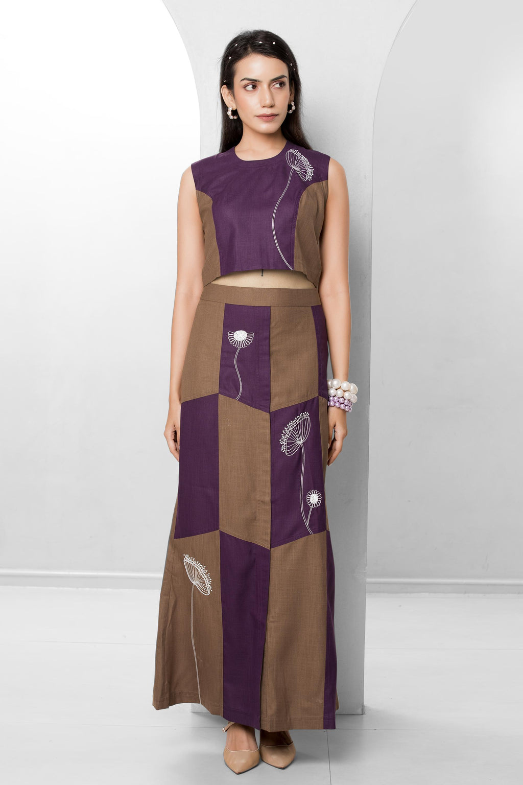 Plum Skirt Set