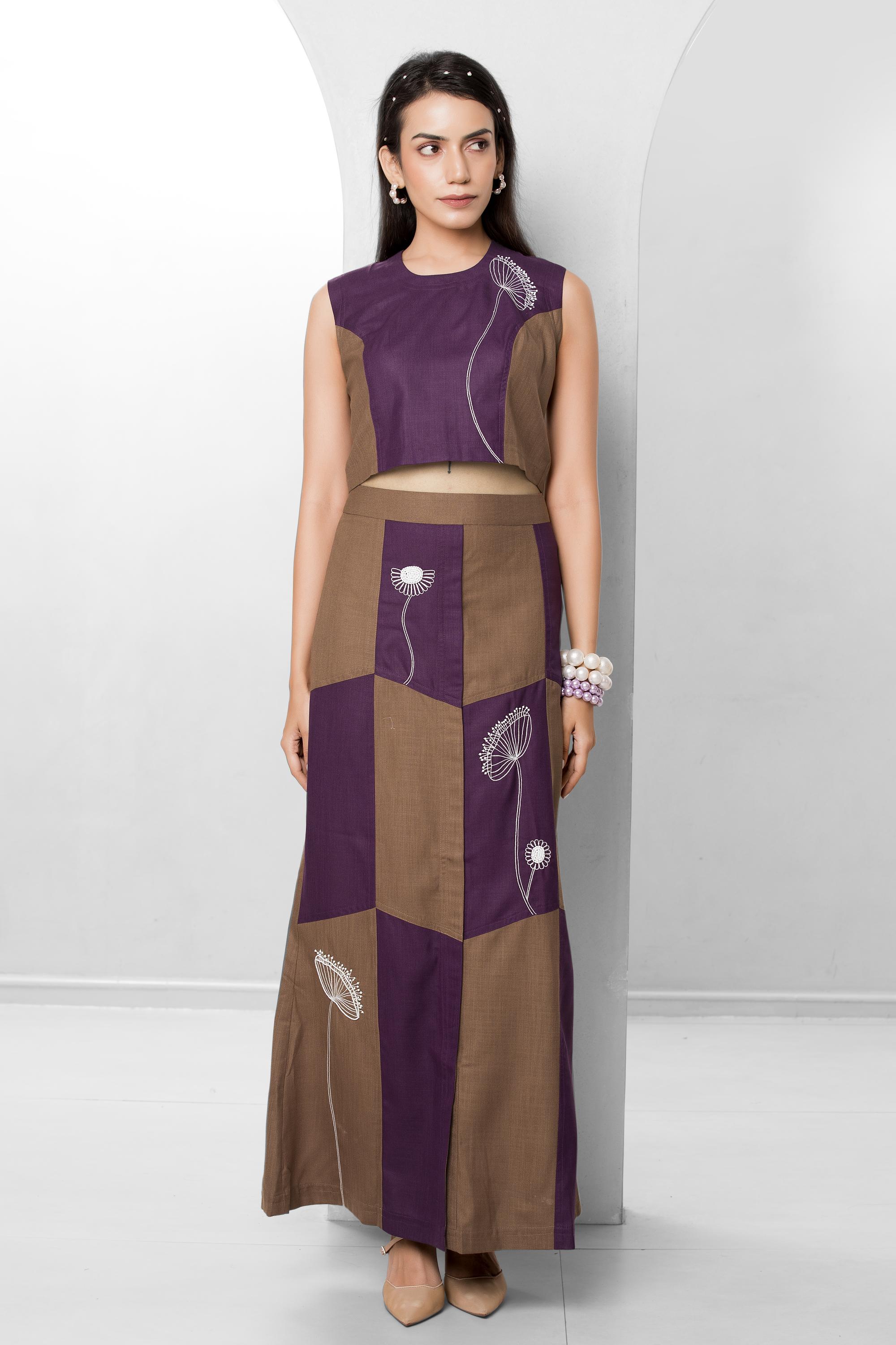 Plum Skirt Set