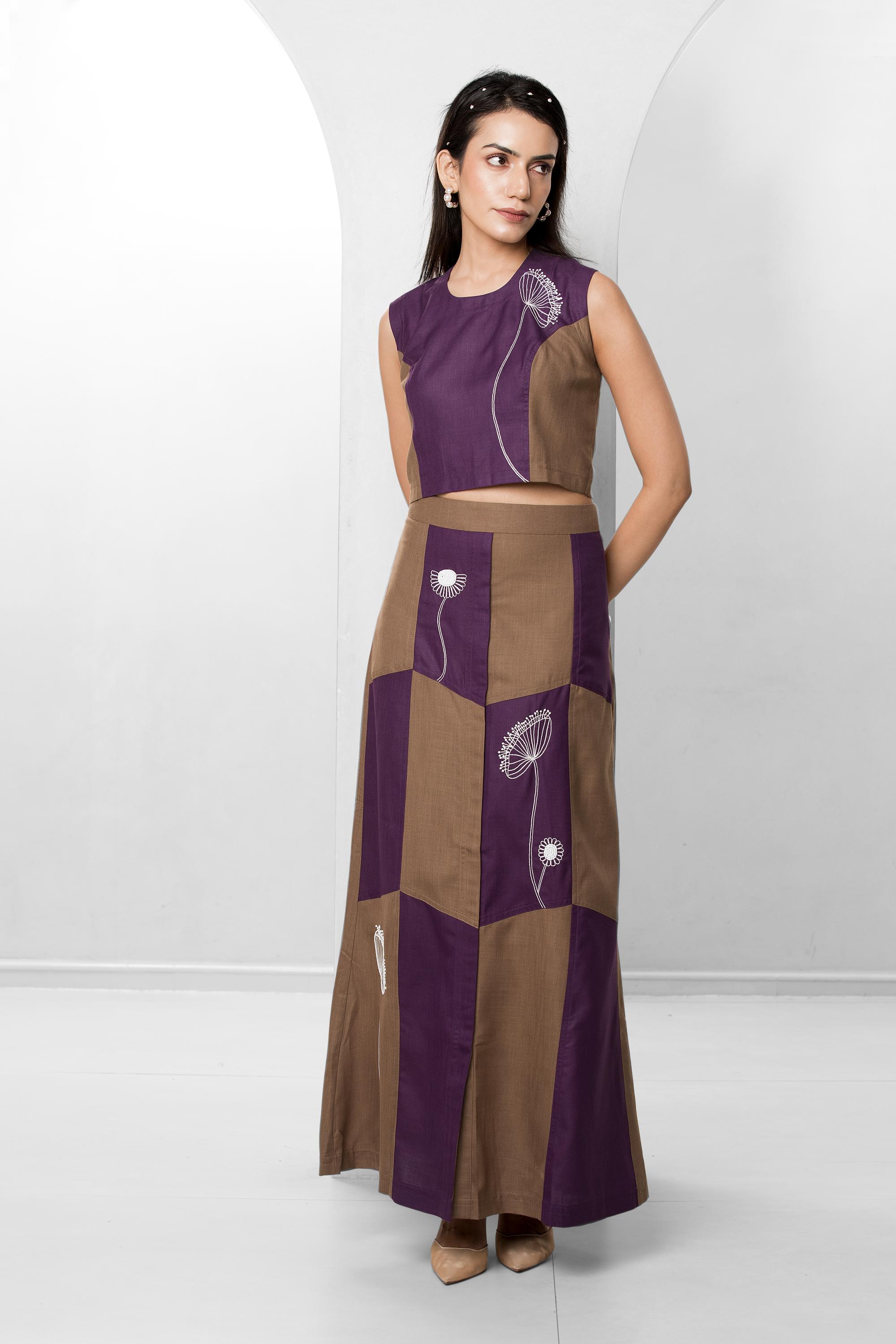 Plum Skirt Set