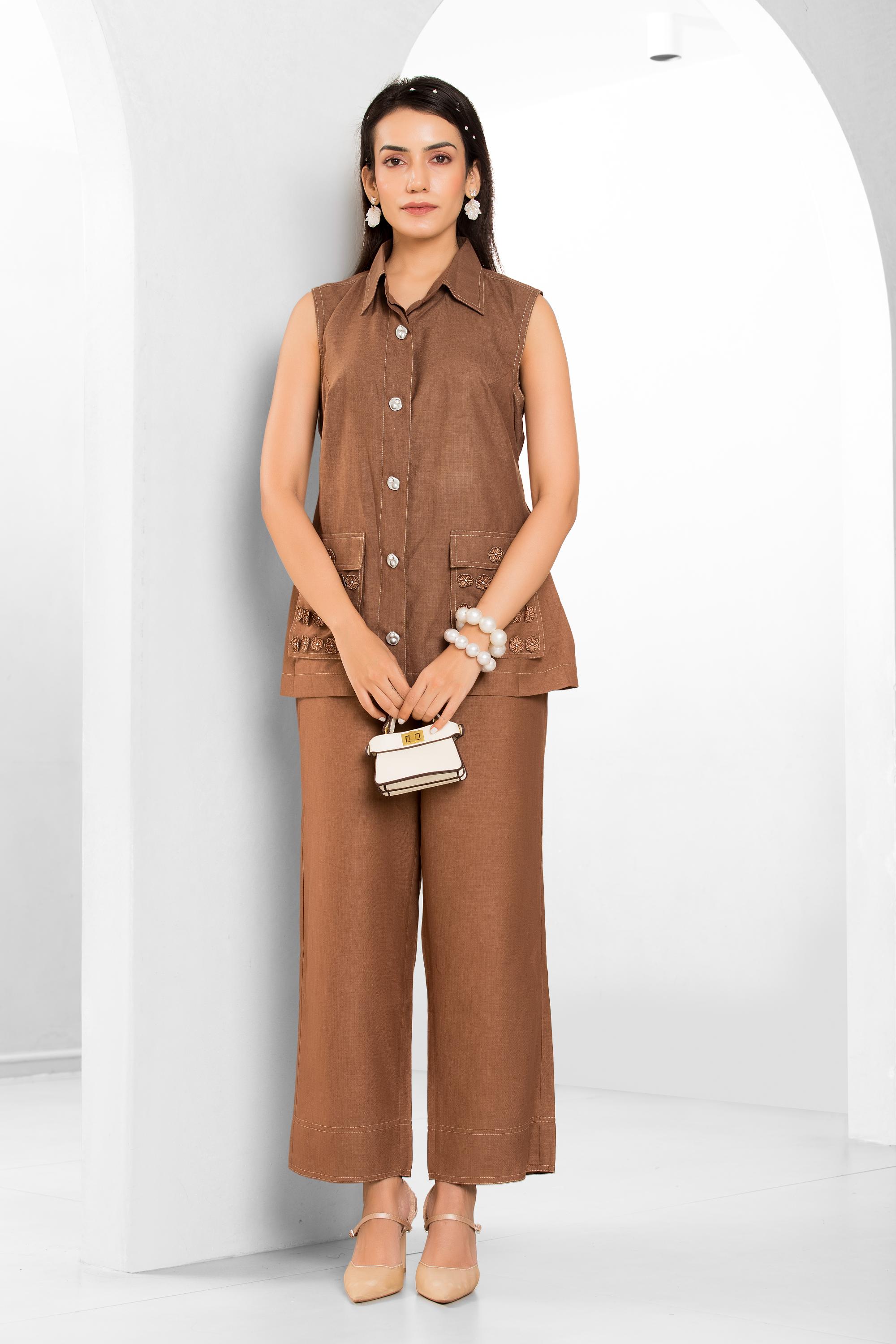 Russet Shirt Coord Set