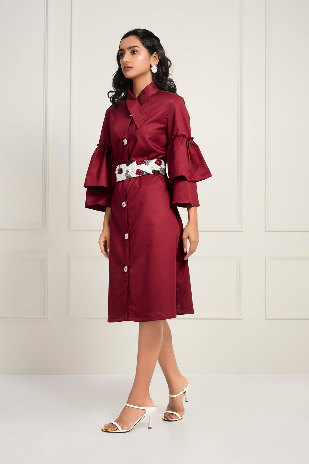 Crimson Charm Dress - Deep Crimson