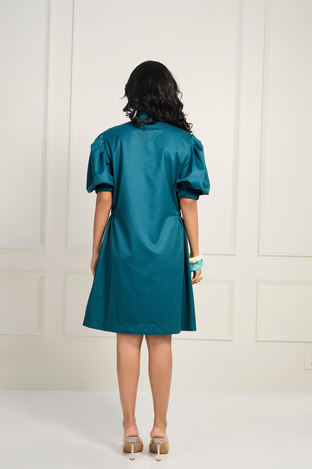 Teal Bloom Dress - Teal Blue