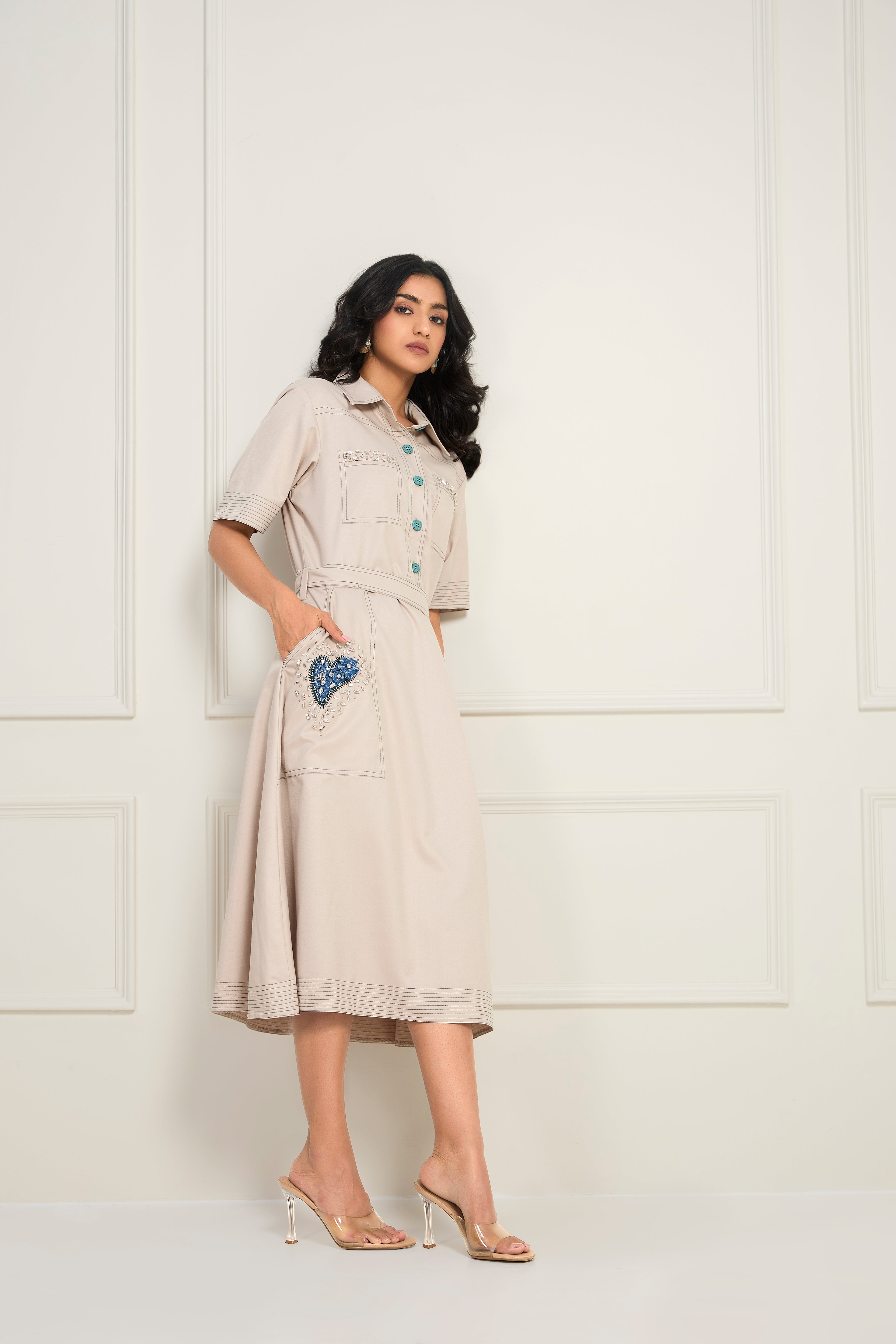 Bella dress - Warm Greige (Grey + Beige)