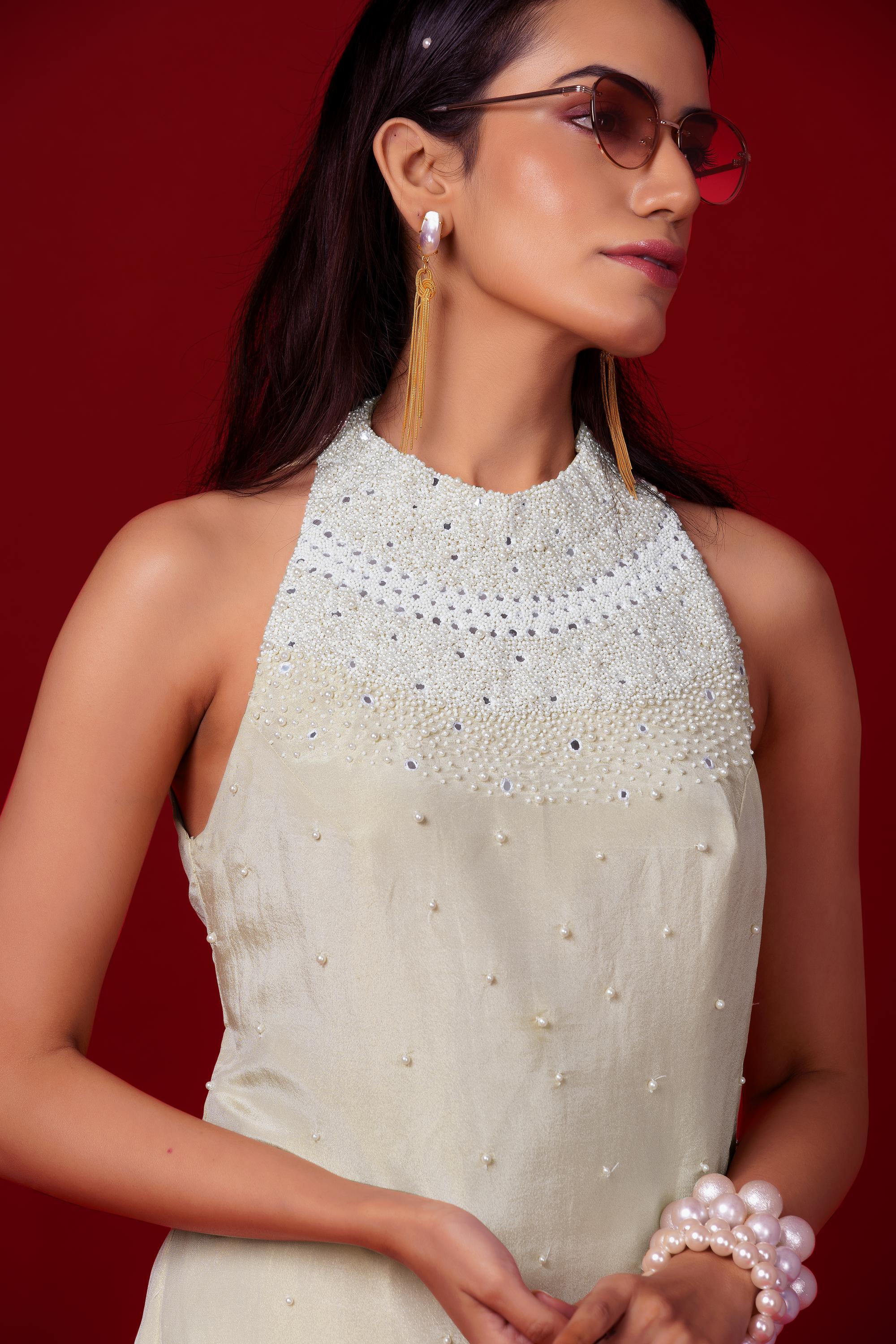 Ivory Halter Tunic Set