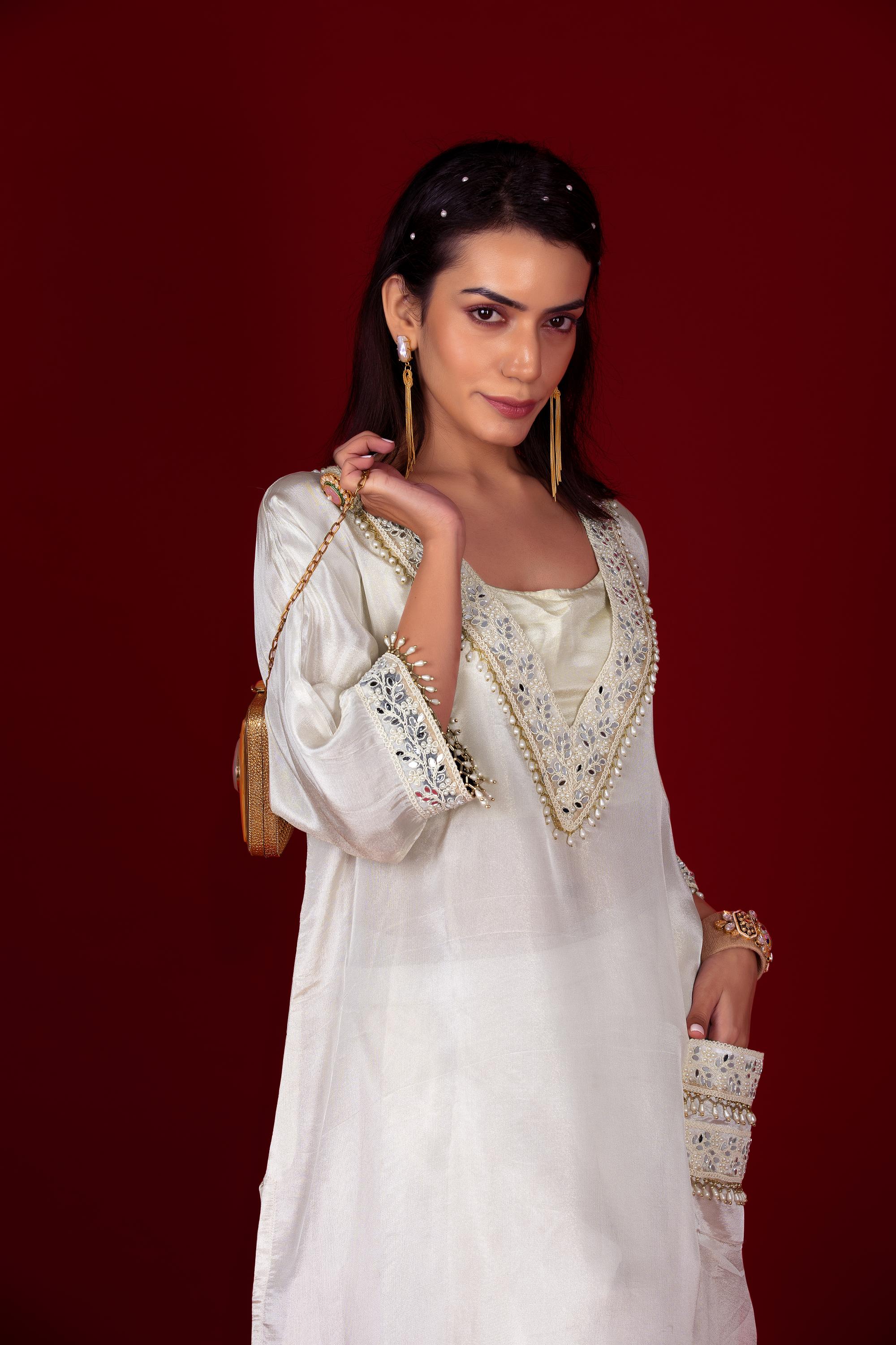 Ivory kaftan kurta Set